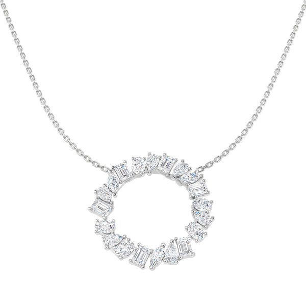 2.29ct Lab-Grown Diamond Mixed-Cut Circle Necklace
