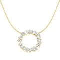 Lab-grown diamond mixed-cut diamond circle necklace