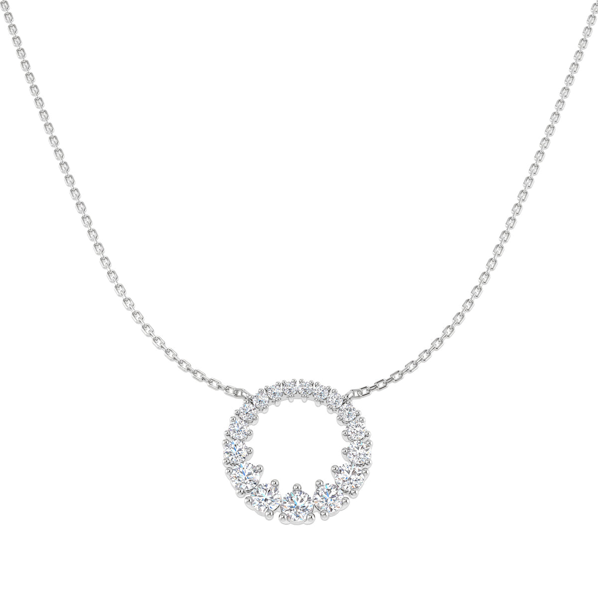 Lab-grown diamond graduated diamond circle necklace