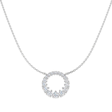Lab-grown diamond graduated diamond circle necklace
