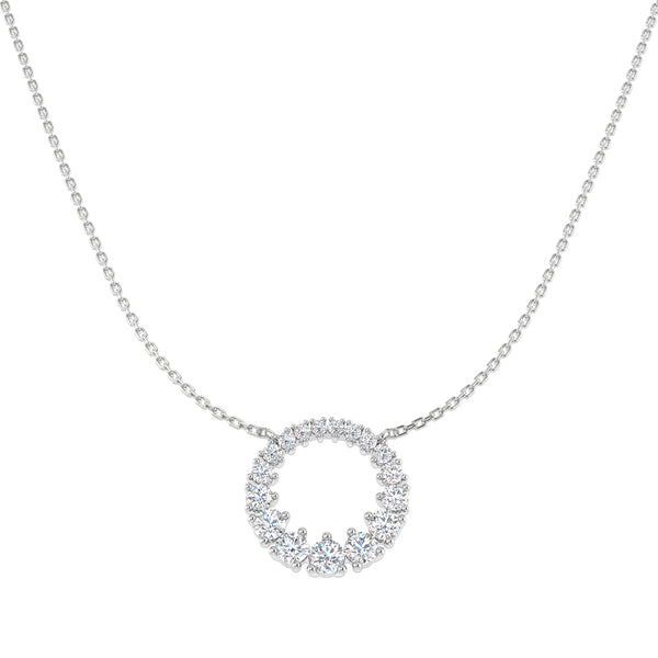 1.17ct Lab-Grown Diamond Graduated Circle Necklace
