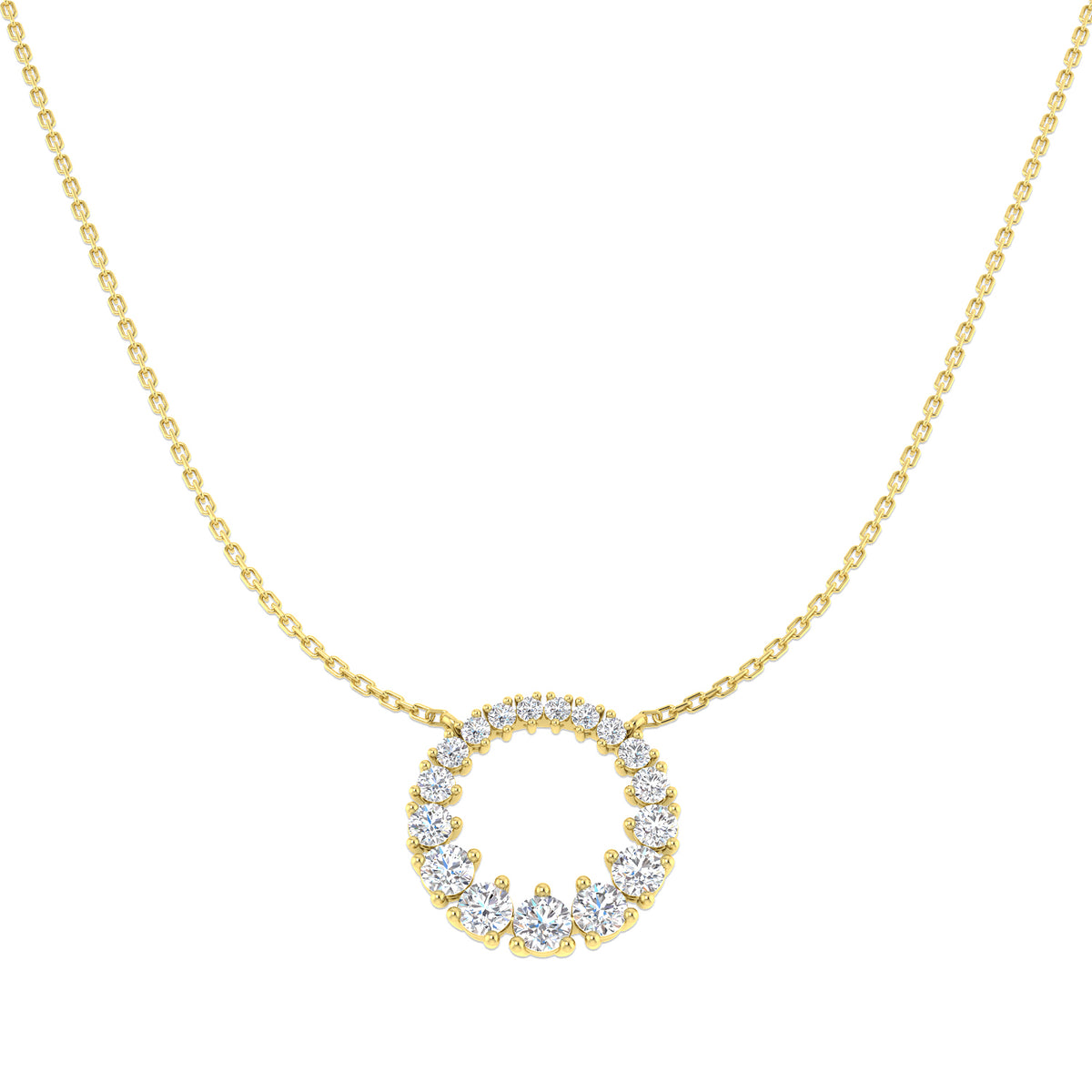 Lab-grown diamond graduated diamond circle necklace