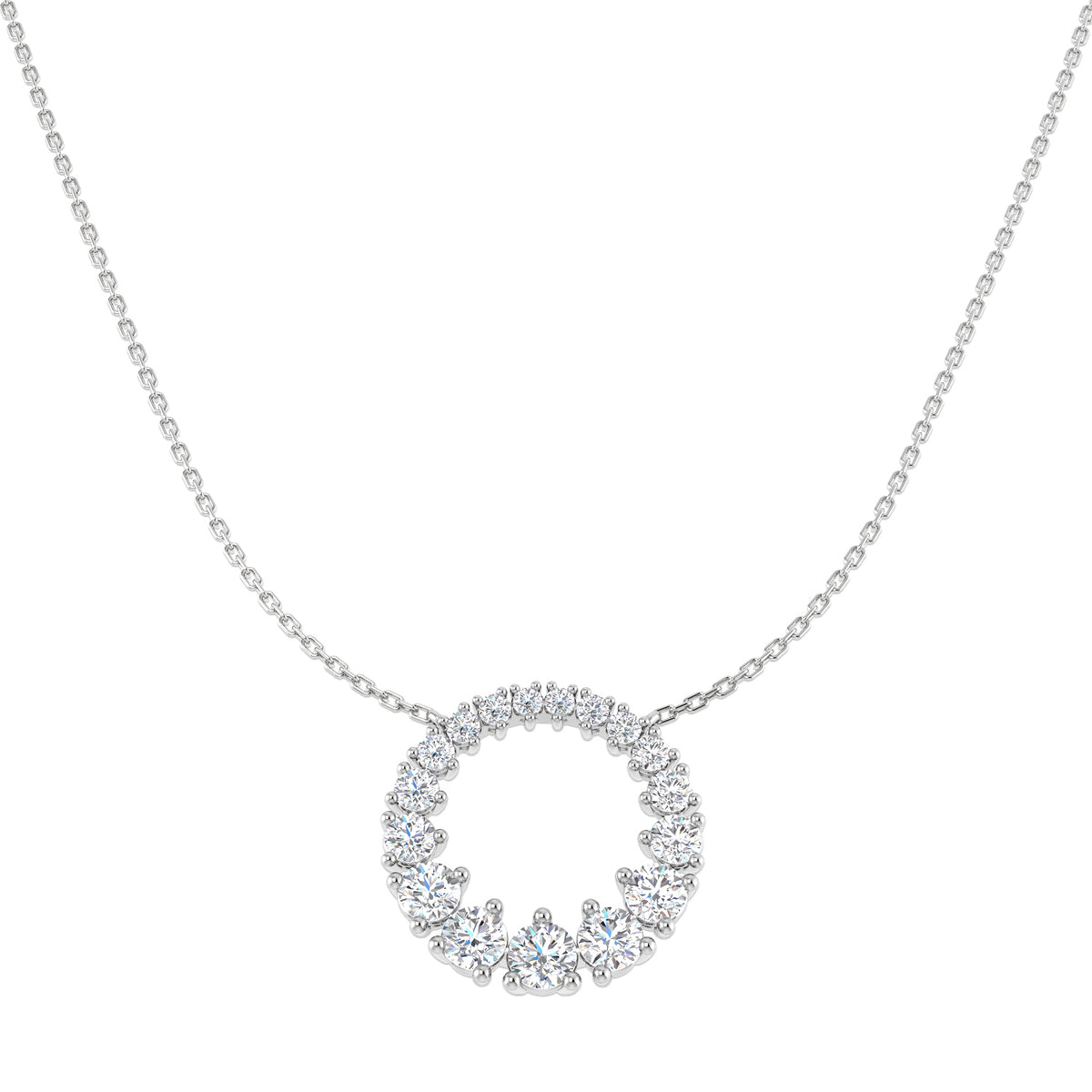 Lab-grown diamond graduated diamond circle necklace
