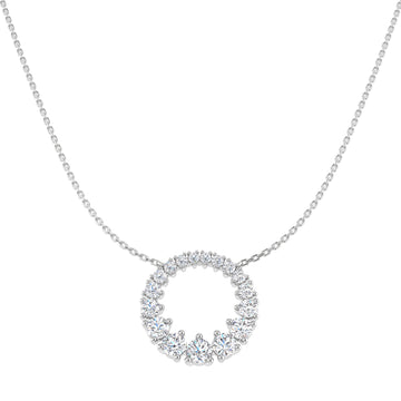 Lab-grown diamond graduated diamond circle necklace