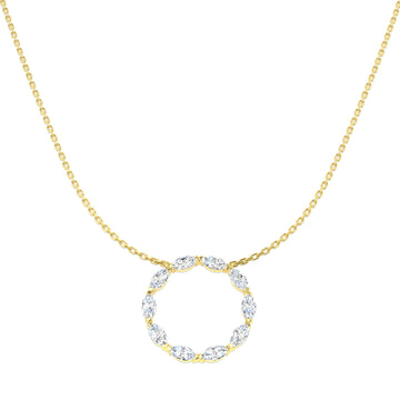Lab-grown diamond marquise diamond circle necklace