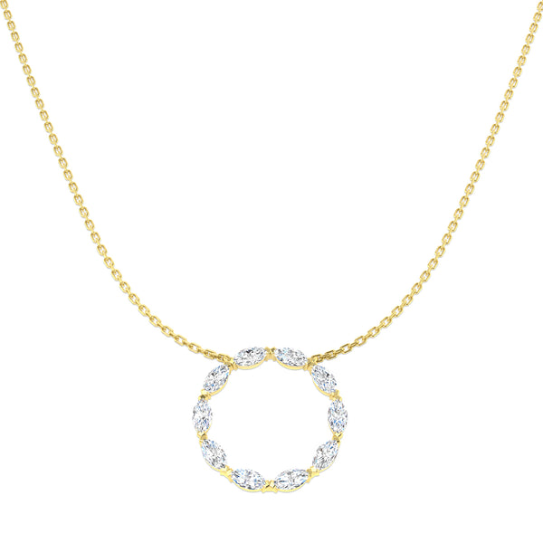 1.19ct Lab-Grown Diamond Marquise Circle Necklace