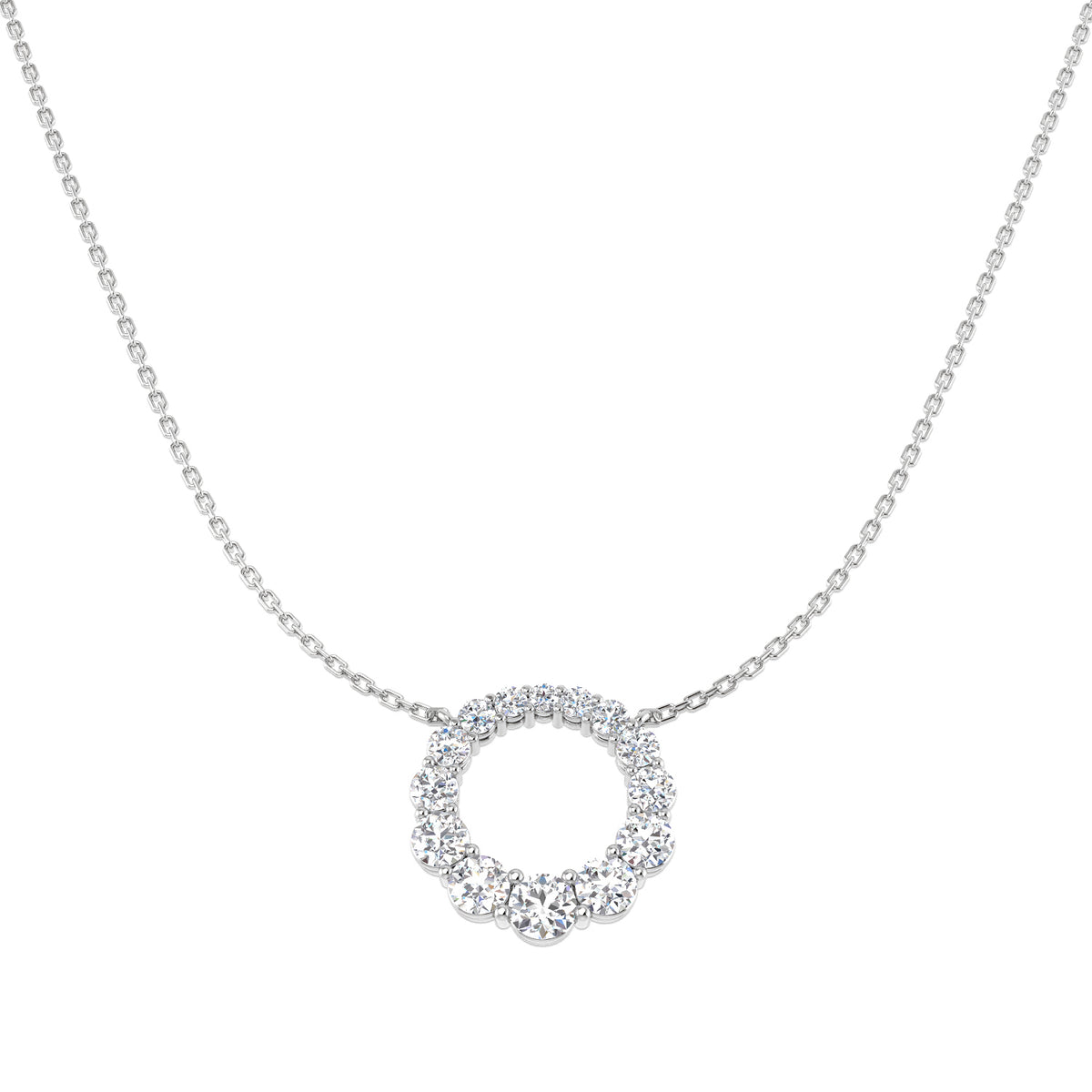 Lab-grown diamond graduated diamond circle necklace