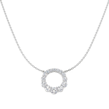 Lab-grown diamond graduated diamond circle necklace