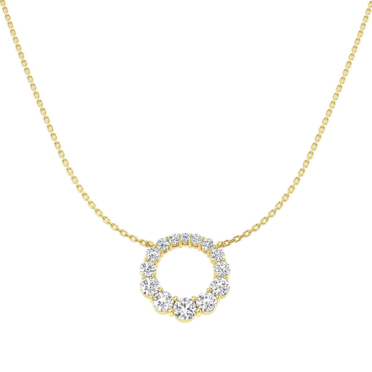 Lab-grown diamond graduated diamond circle necklace