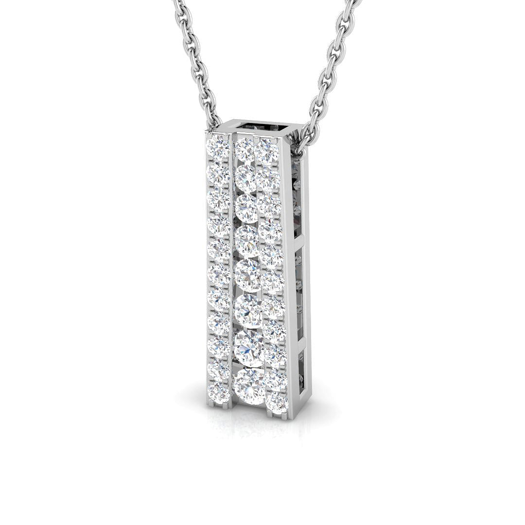 Lab-grown diamond graduated diamond bar necklace