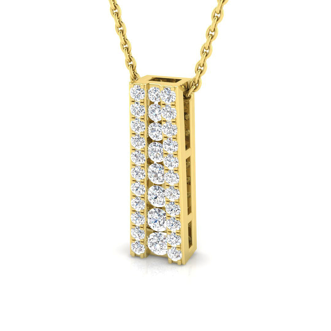 Lab-grown diamond graduated diamond bar necklace