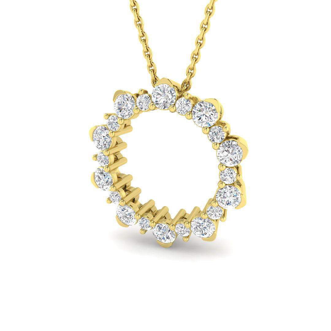 Lab-grown diamond diamond wreath pendant