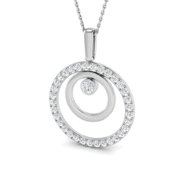 Lab-grown diamond double circle necklace