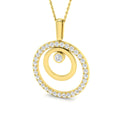 Lab-grown diamond double circle necklace