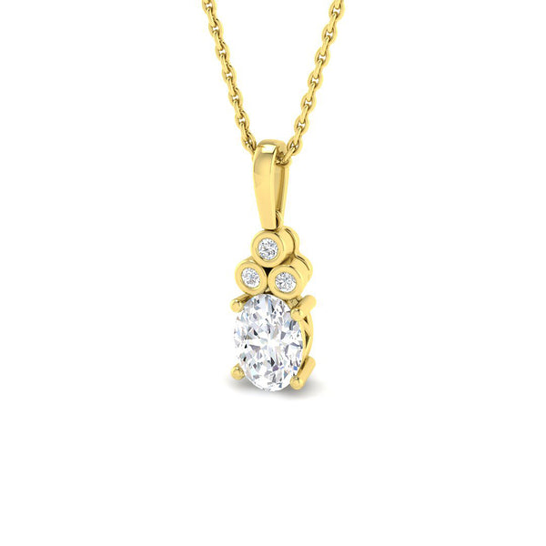 0.68ct Lab-Grown Diamond Oval & Trio Pendant