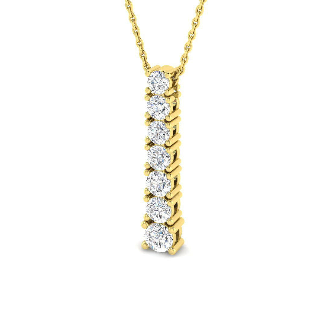Lab-grown diamond graduated seven-stone pendant