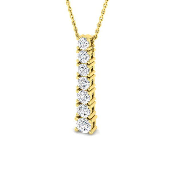 0.96ct Lab-Grown Diamond Graduated Seven-Stone Pendant
