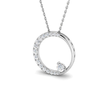 Lab-grown diamond open circle pendant
