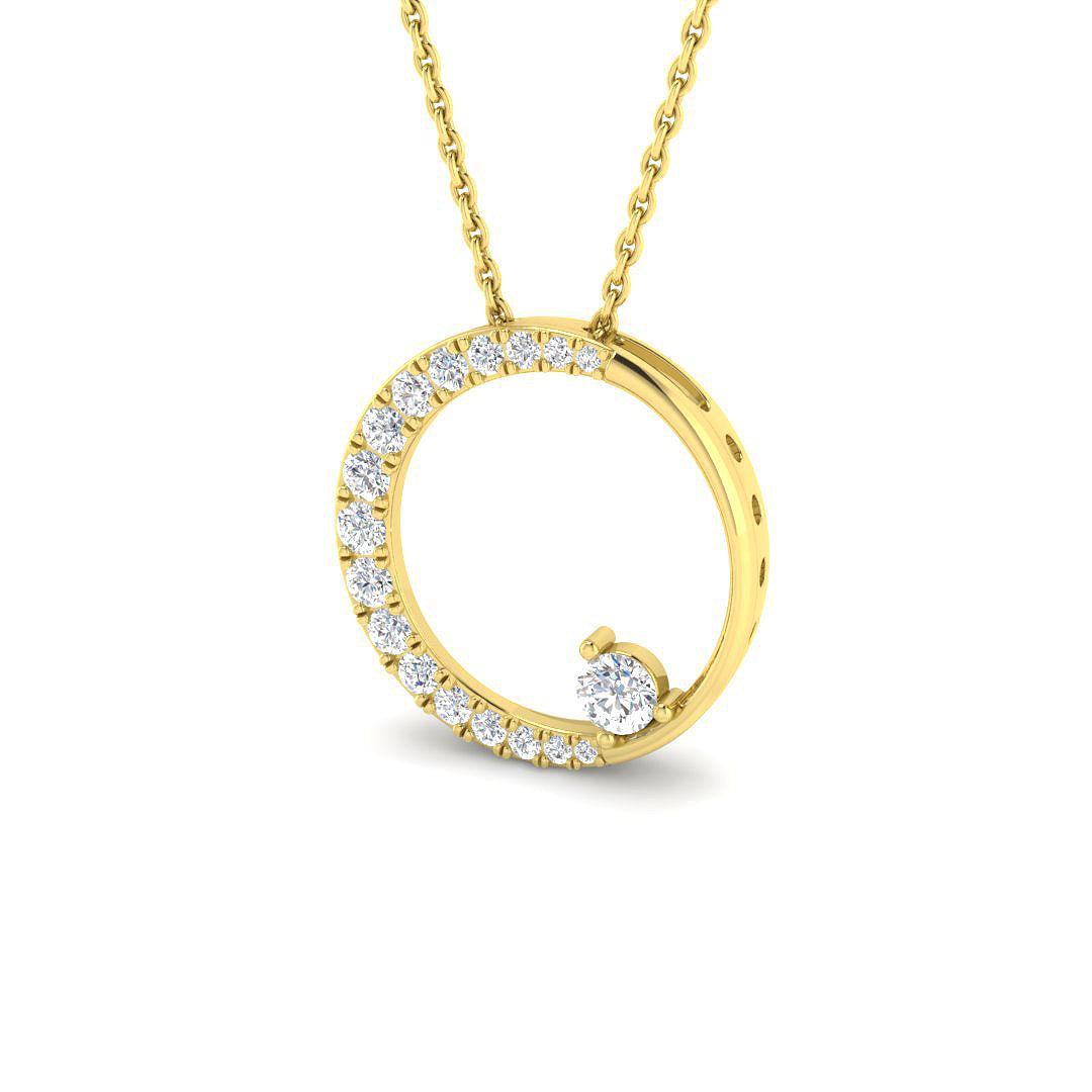 Lab-grown diamond open circle pendant