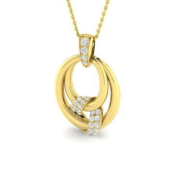 Lab-grown diamond interlocking oval pendant