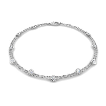 0.49ct Lab-Grown Diamond Station Bracelet in 9ct White Gold