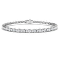 3.29ct Lab-Grown Diamond Round Halo Tennis Bracelet in 9ct White Gold