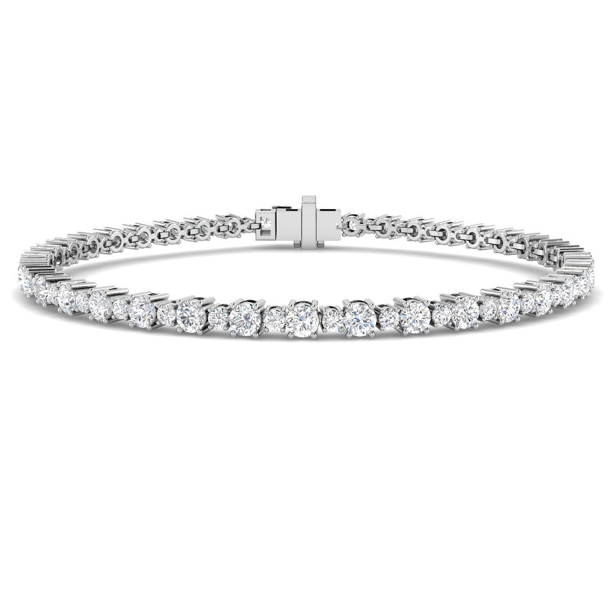 3.29ct Lab-Grown Diamond Round Halo Tennis Bracelet in 9ct White Gold