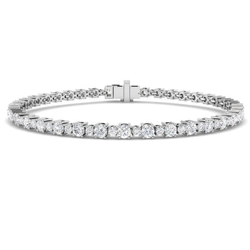 3.29ct Lab-Grown Diamond Round Halo Tennis Bracelet in 9ct White Gold