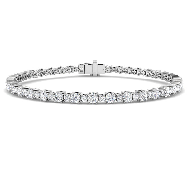 3.29ct Lab-Grown Diamond Round Halo Tennis Bracelet