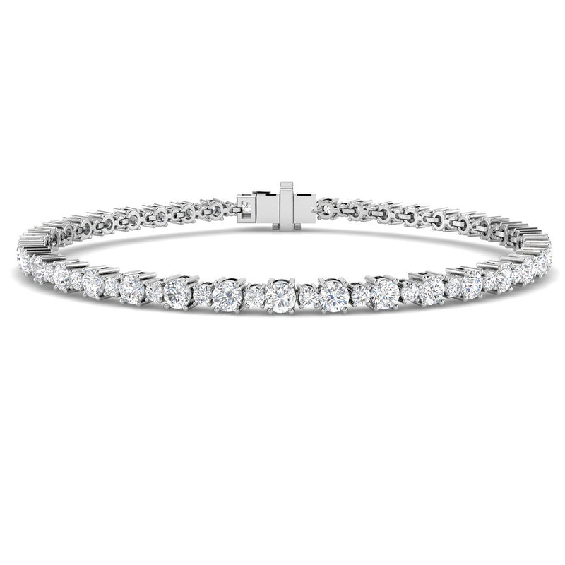 3.29ct Lab-Grown Diamond Round Halo Tennis Bracelet