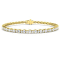 3.29ct Lab-Grown Diamond Round Halo Tennis Bracelet in 9ct Yellow Gold
