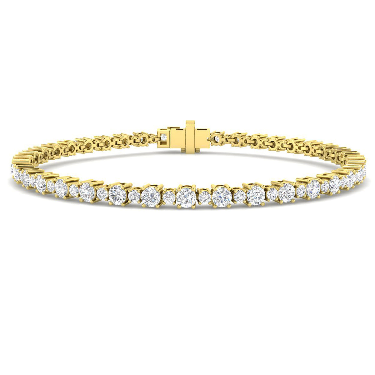 3.29ct Lab-Grown Diamond Round Halo Tennis Bracelet in 9ct Yellow Gold