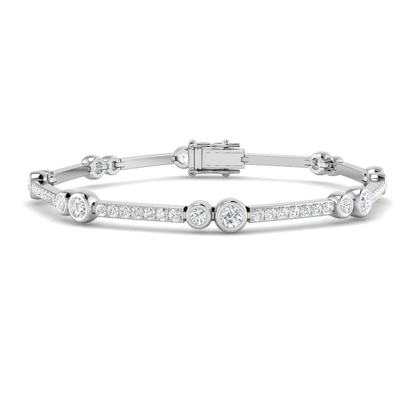 2.42ct Lab-Grown Diamond Bar & Rubover Tennis Bracelet