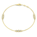 0.33ct Lab-Grown Diamond Three-Station Bracelet in 9ct Yellow Gold