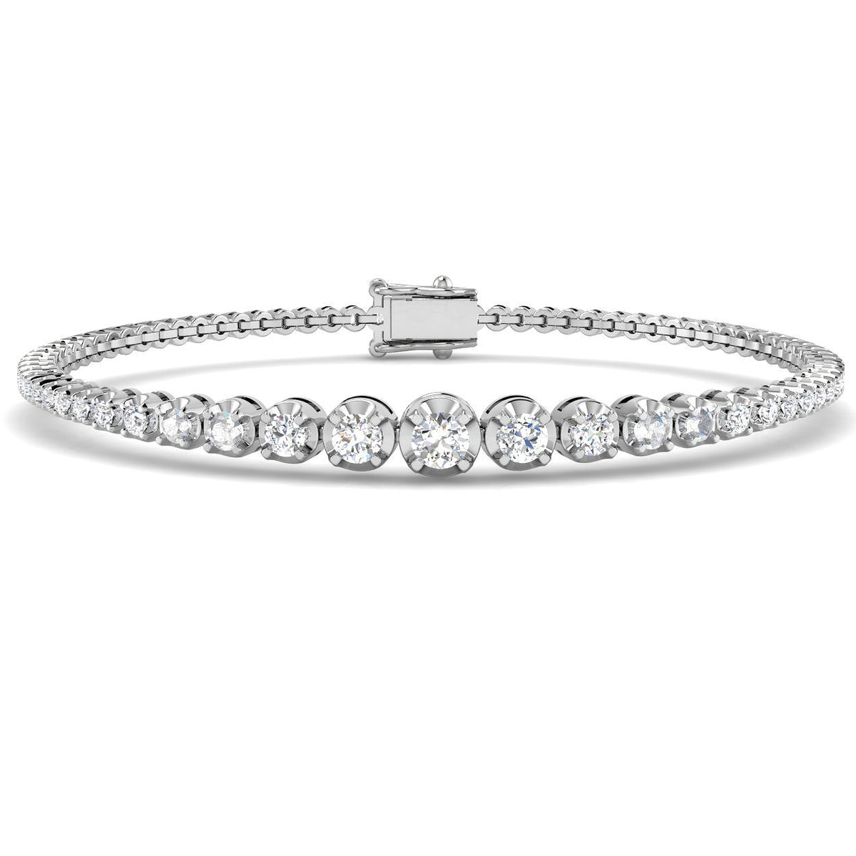 1.76ct Lab-Grown Diamond Graduated Tennis Bracelet in 9ct White Gold
