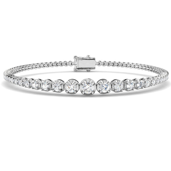 1.76ct Lab-Grown Diamond Graduated Tennis Bracelet
