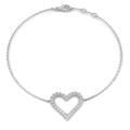 0.25ct Lab-Grown Diamond Heart Bracelet in 9ct White Gold