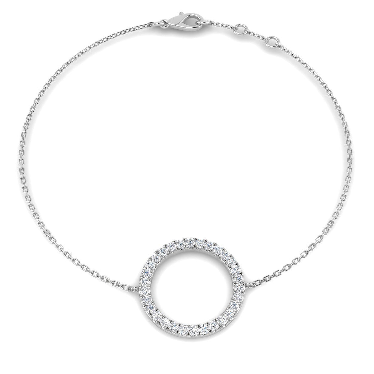 0.32ct Lab-Grown Diamond Circle Bracelet in 9ct White Gold