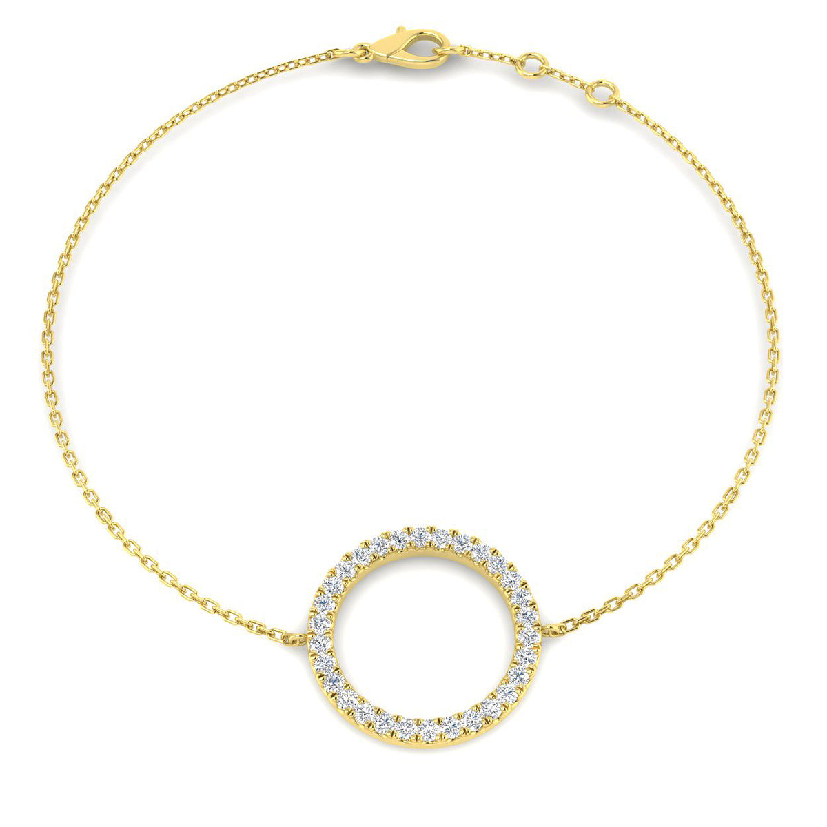 0.32ct Lab-Grown Diamond Circle Bracelet in 9ct Yellow Gold