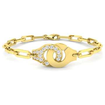 0.43ct Lab-Grown Diamond Handcuff Bracelet in 9ct Yellow Gold