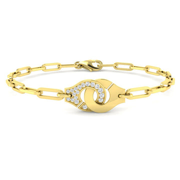 0.15ct Lab-Grown Diamond Handcuff Bracelet in 9ct Yellow Gold