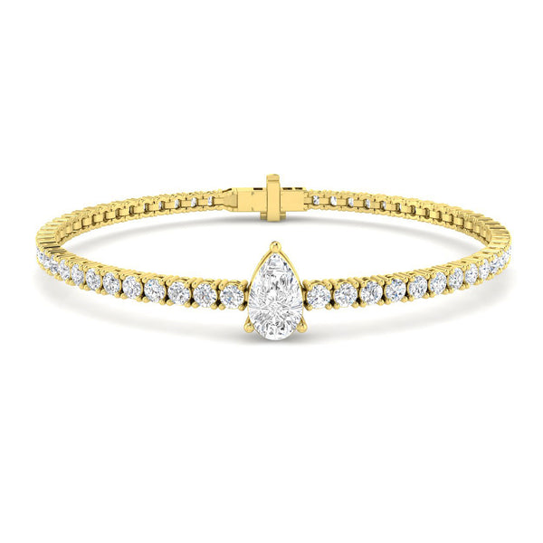 4.67ct Lab-Grown Diamond Pear Centre Tennis Bracelet