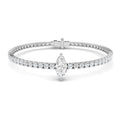 4.69ct Lab-Grown Diamond Marquise Centre Tennis Bracelet in 9ct White Gold