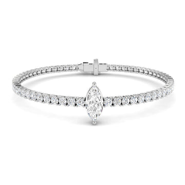 4.69ct Lab-Grown Diamond Marquise Centre Tennis Bracelet in 9ct White Gold
