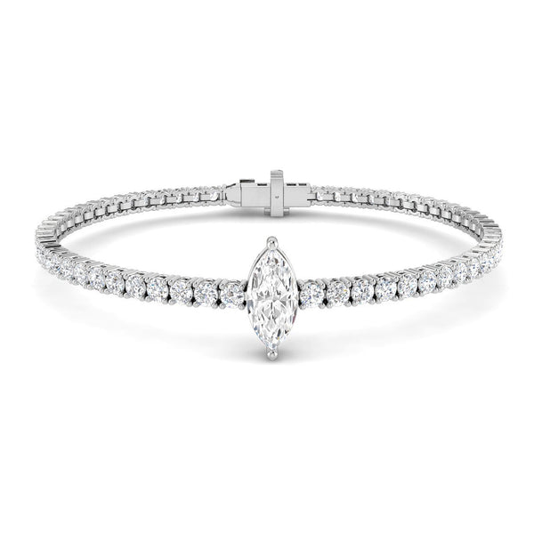 4.69ct Lab-Grown Diamond Marquise Centre Tennis Bracelet