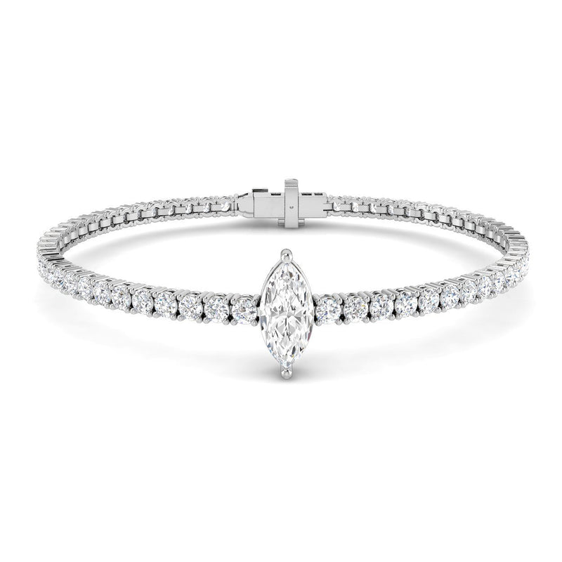 4.69ct Lab-Grown Diamond Marquise Centre Tennis Bracelet