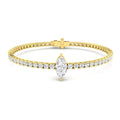 4.69ct Lab-Grown Diamond Marquise Centre Tennis Bracelet in 9ct Yellow Gold