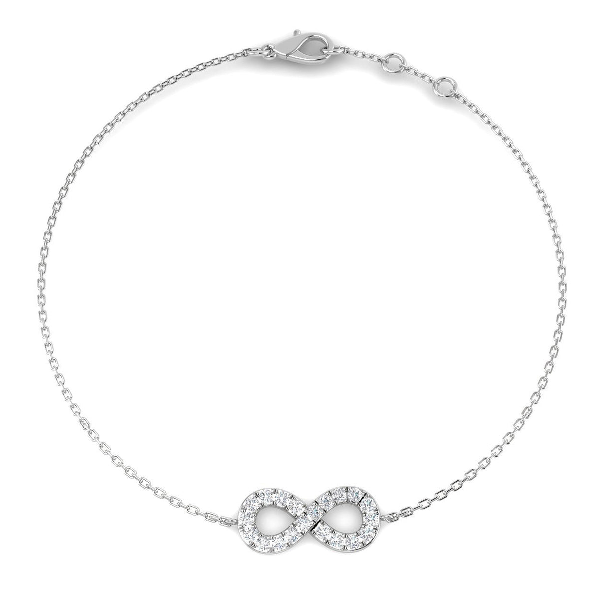 0.28ct Lab-Grown Diamond Infinity Bracelet – white metal