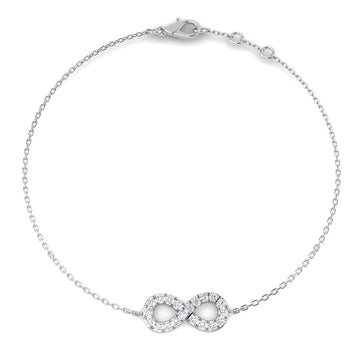 0.28ct Lab-Grown Diamond Infinity Bracelet – white metal