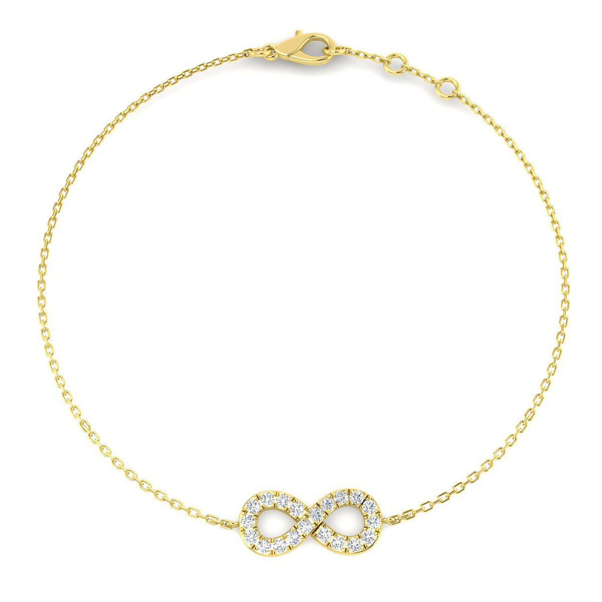 0.28ct Lab-Grown Diamond Infinity Bracelet – yellow gold view 2